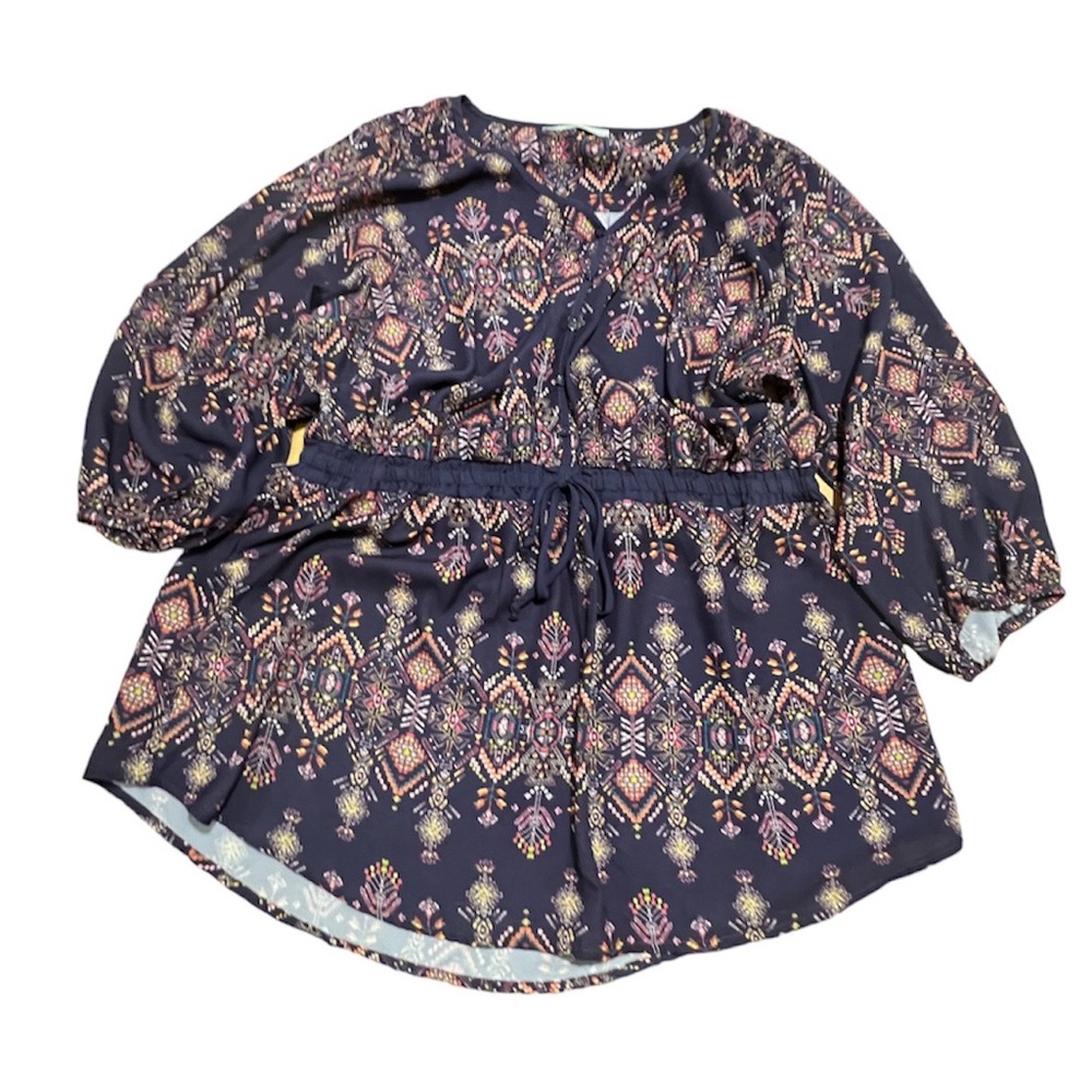 Navy blue patterned Tunic XXL
